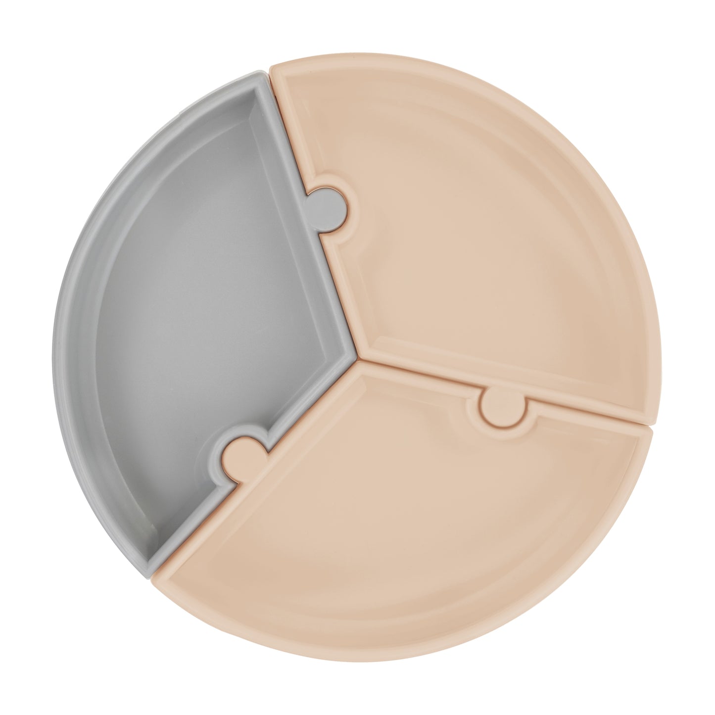 Minikoioi Puzzle 3-Section Plate With Suction Base