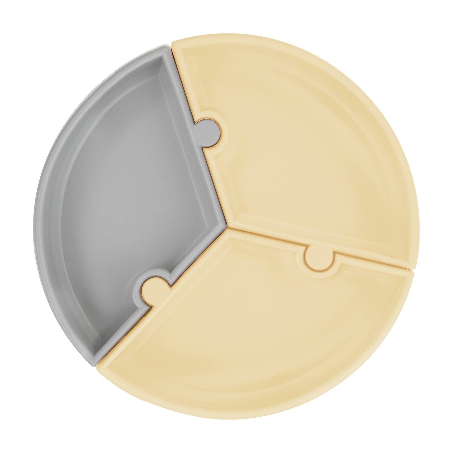 Minikoioi Puzzle 3-Section Plate With Suction Base
