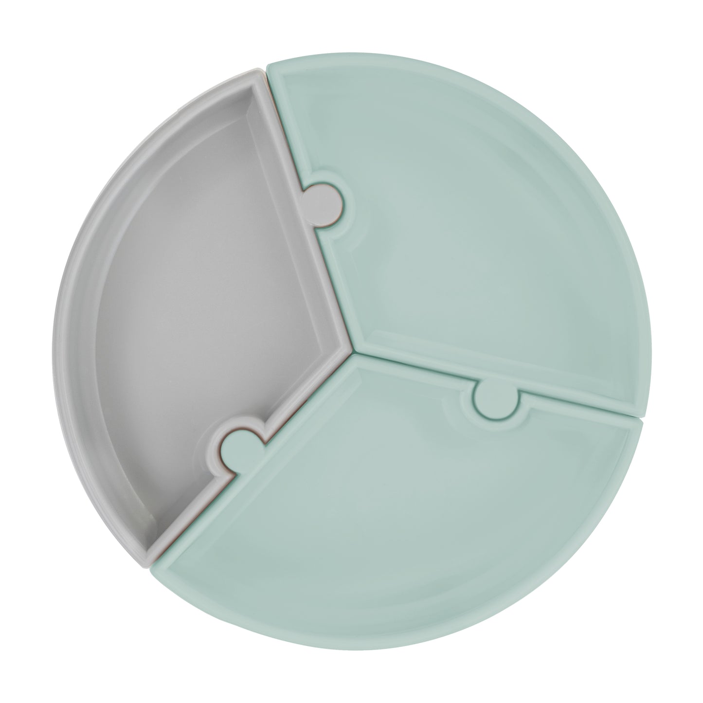 Minikoioi Puzzle 3-Section Plate With Suction Base