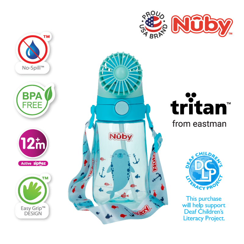 Nuby 18Oz/560Ml Printed Fan Cup With Strap