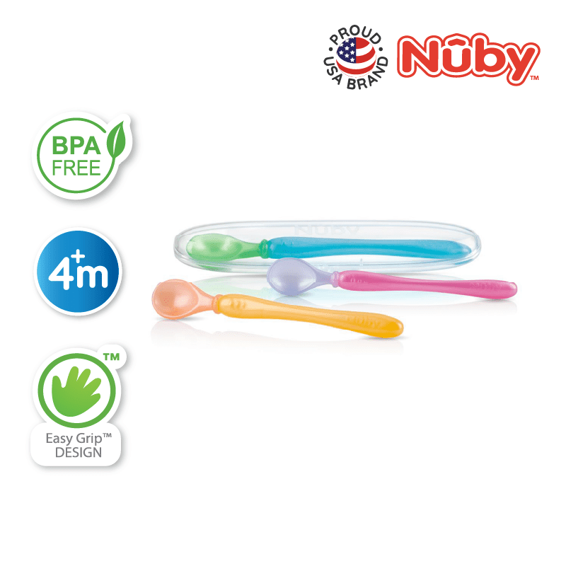 Nuby Easy Go Pp Spoons And Travel Case (3Pcs)