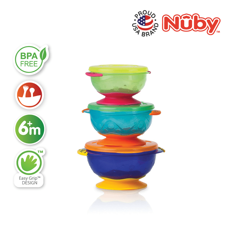 Nuby Stackable Suction Bowl (3Pcs)