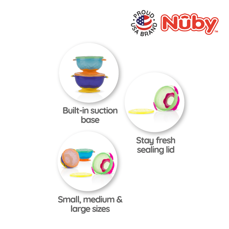 Nuby Stackable Suction Bowl (3Pcs)