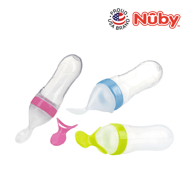 Nuby Garden Fresh Silicone Squeeze Feeder With 2 Spoons 1 Slow Flow And 1 Fast Flow With Pp Covers