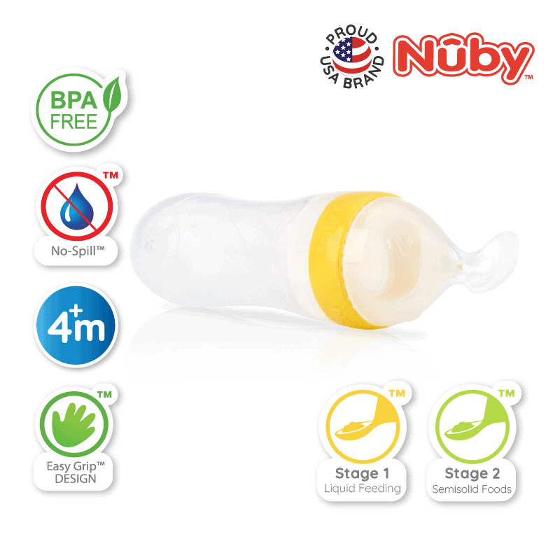 Nuby Garden Fresh Silicone Squeeze Feeder With 2 Spoons 1 Slow Flow And 1 Fast Flow With Pp Covers