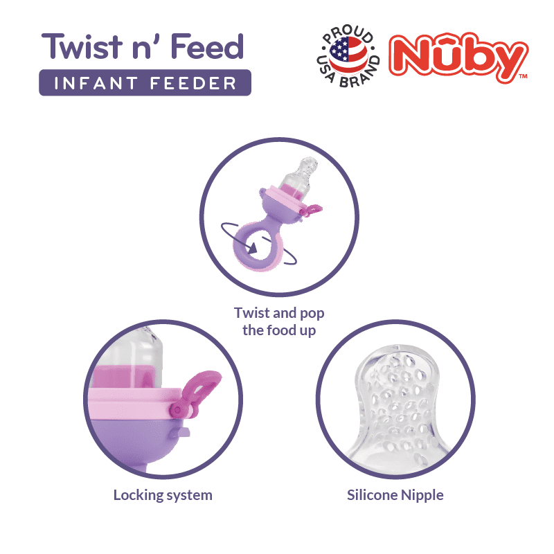 Nuby Twist Squeeze Feeder With Silicone Nipple And Hygienic Cover