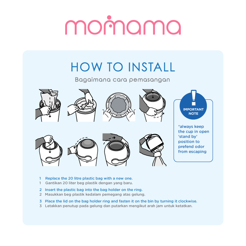 Momama Odour Free Nappy-Bin