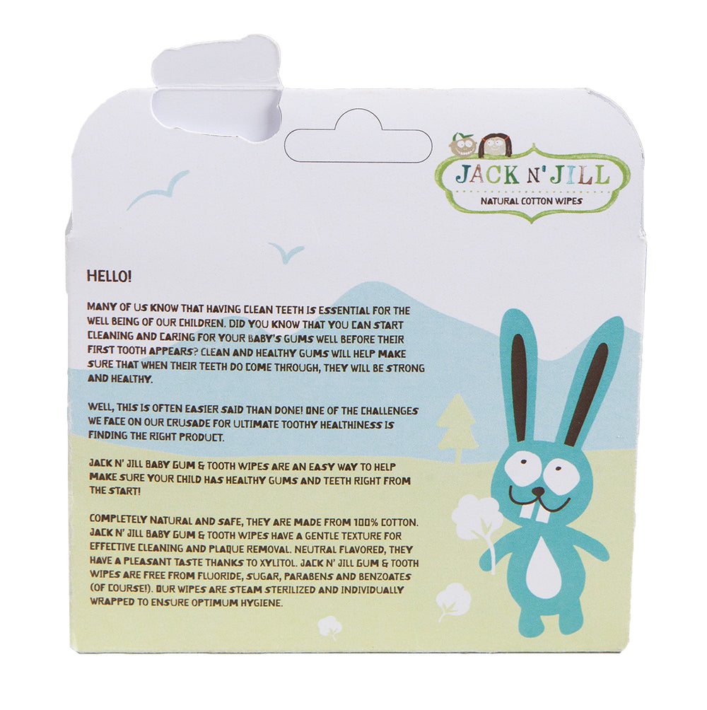 Jack N' Jill Natural Baby Gum & Tooth Wipes - 25 Pack