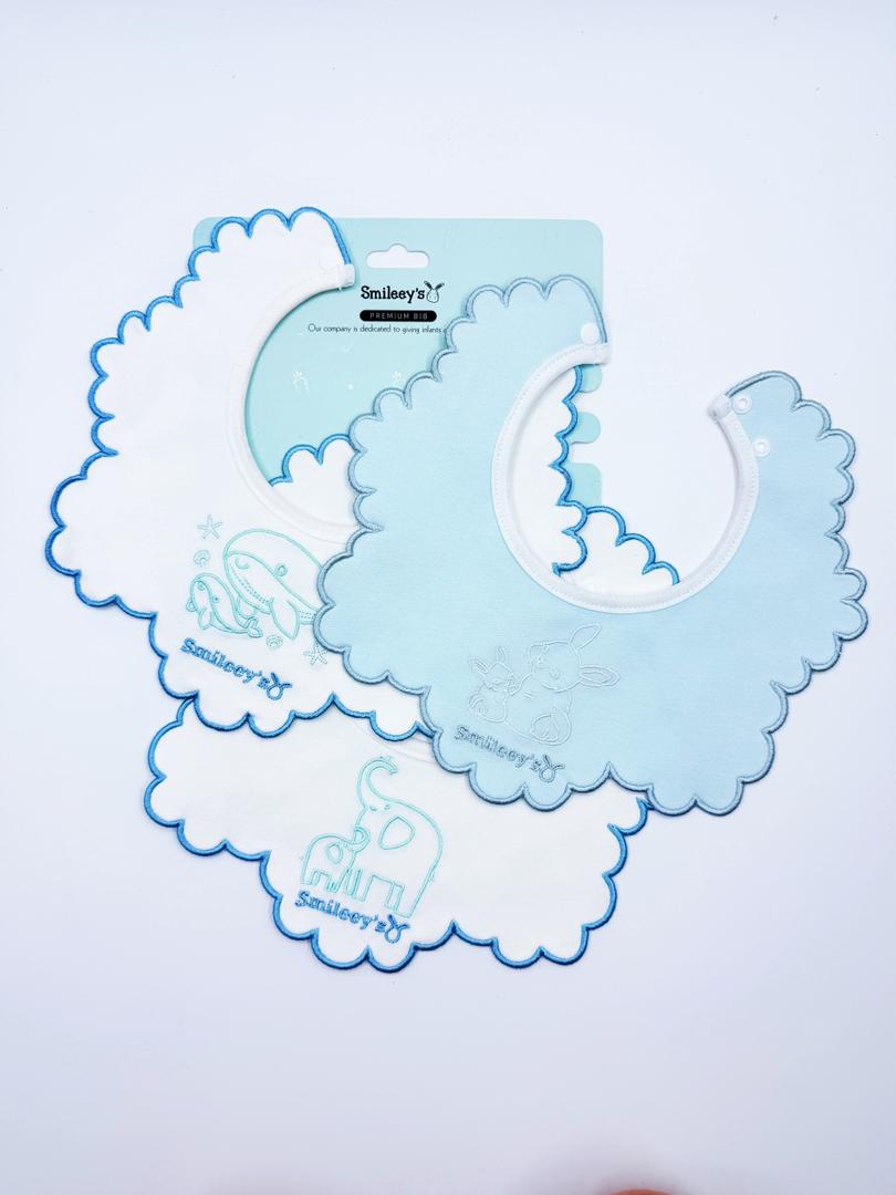 Smileey's 100% Cotton Embroidery Bib with waterproof