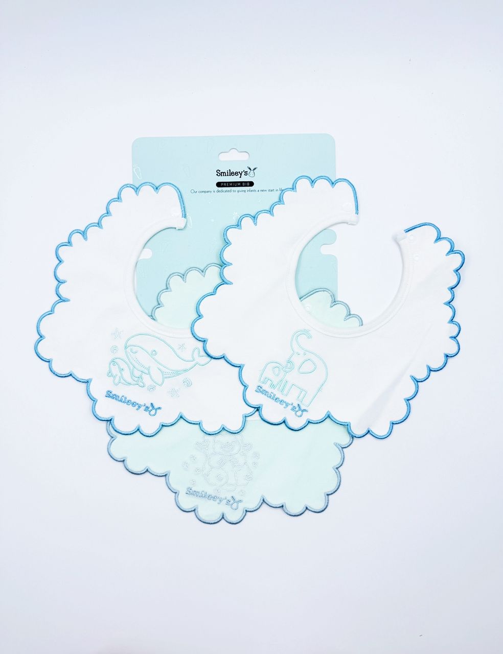 Smileey's 100% Cotton Embroidery Bib with waterproof