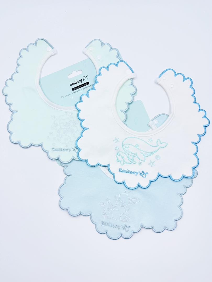 Smileey's 100% Cotton Embroidery Bib with waterproof
