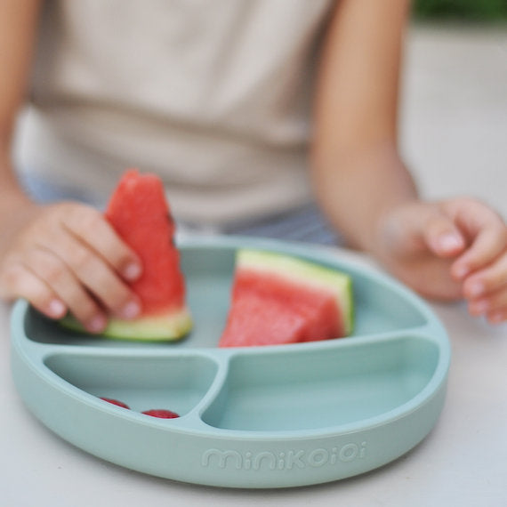 Minikoioi Portions Stay-Put Suction Silicone Plate