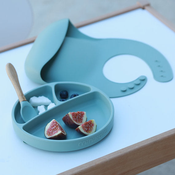 Minikoioi Blw Set Ii Silicone Feeding Set ( Bib , Plate , Spoon )
