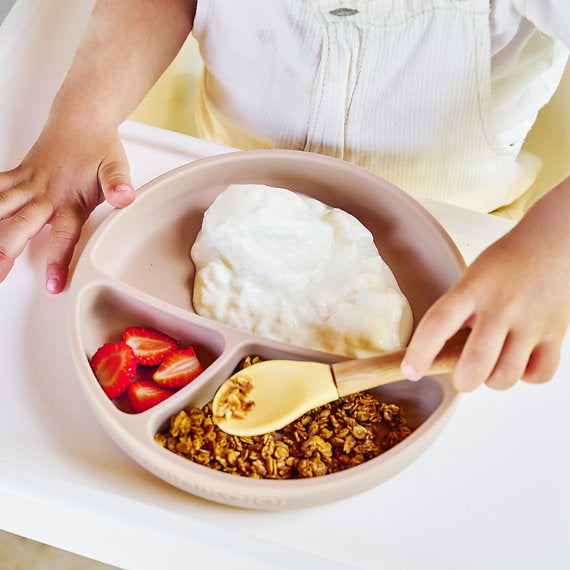 Minikoioi Dig In Silicone Spoon And Fork With Bamboo Handle 2 Pcs
