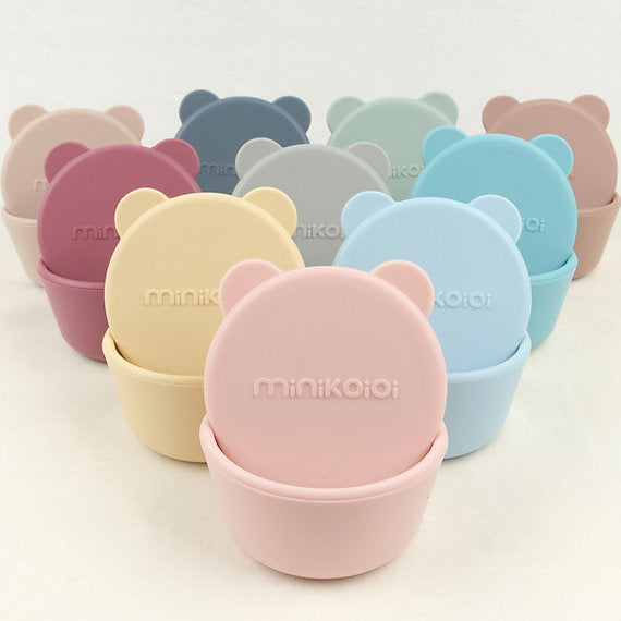 Minikoioi Mini Bites Silicone Mini Bowl With Lid 2 Pcs