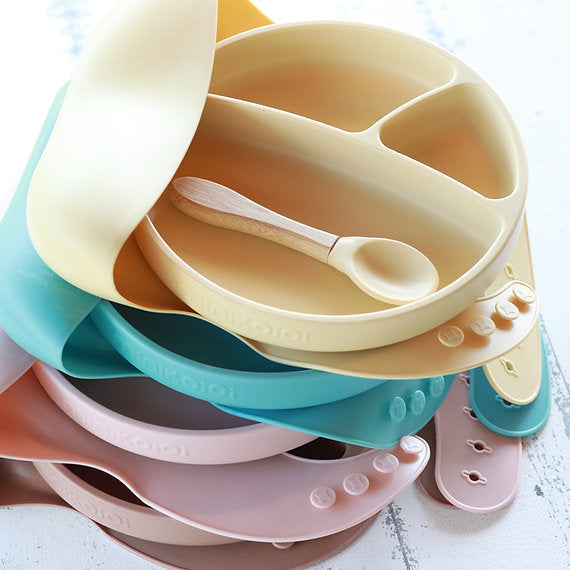 Minikoioi Blw Set Ii Silicone Feeding Set ( Bib , Plate , Spoon )