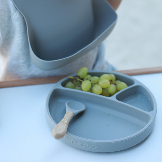 Minikoioi Blw Set Ii Silicone Feeding Set ( Bib , Plate , Spoon )
