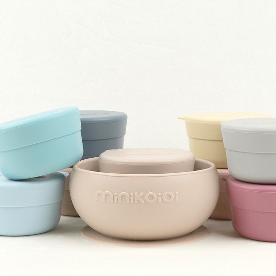 Minikoioi Mini Bites Silicone Mini Bowl With Lid 2 Pcs