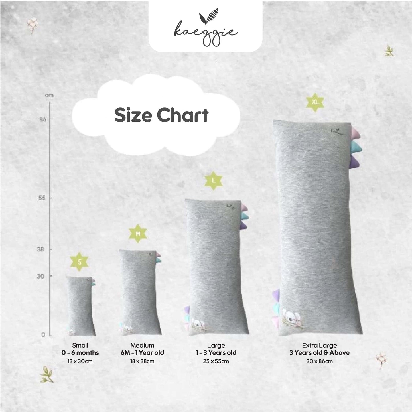 Kaeggie Organic Bamboo Cover Hugging Pillow ( S - Xl )