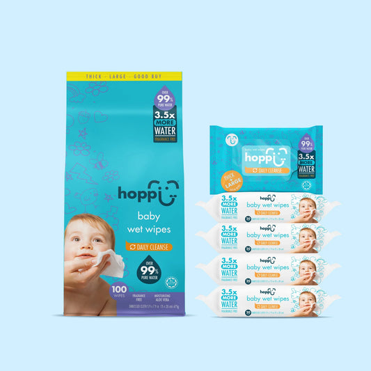 Hoppi 20 Sheets 5-In-1 Bundle Pack Baby Wet Wipes