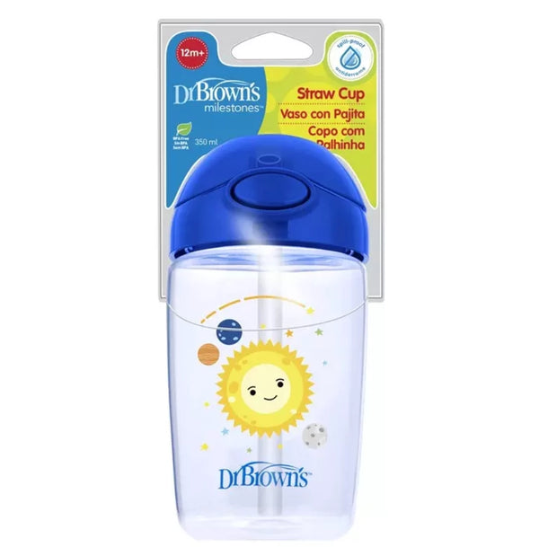 Dr. Brown's Straw Cup, 12oz/350ml, 12months+, Blue Planets