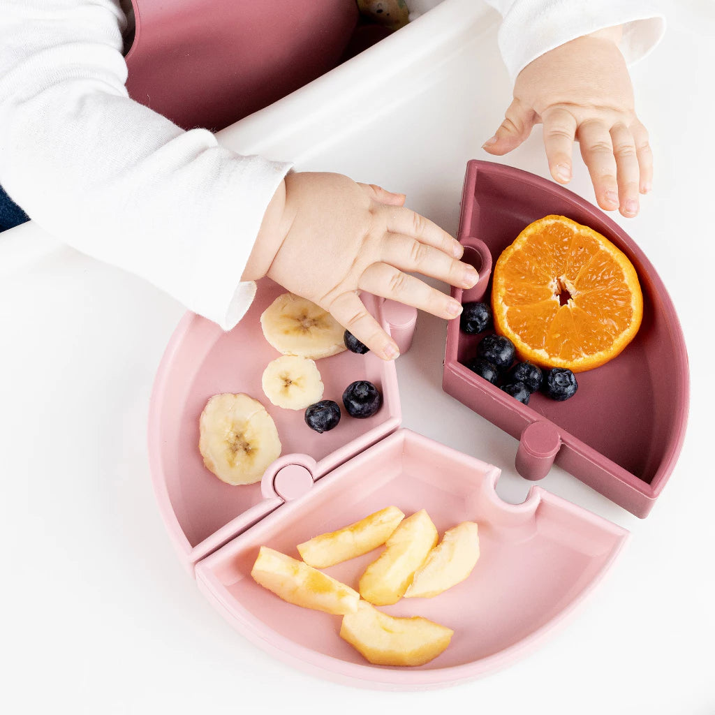 Minikoioi Puzzle 3-Section Plate With Suction Base