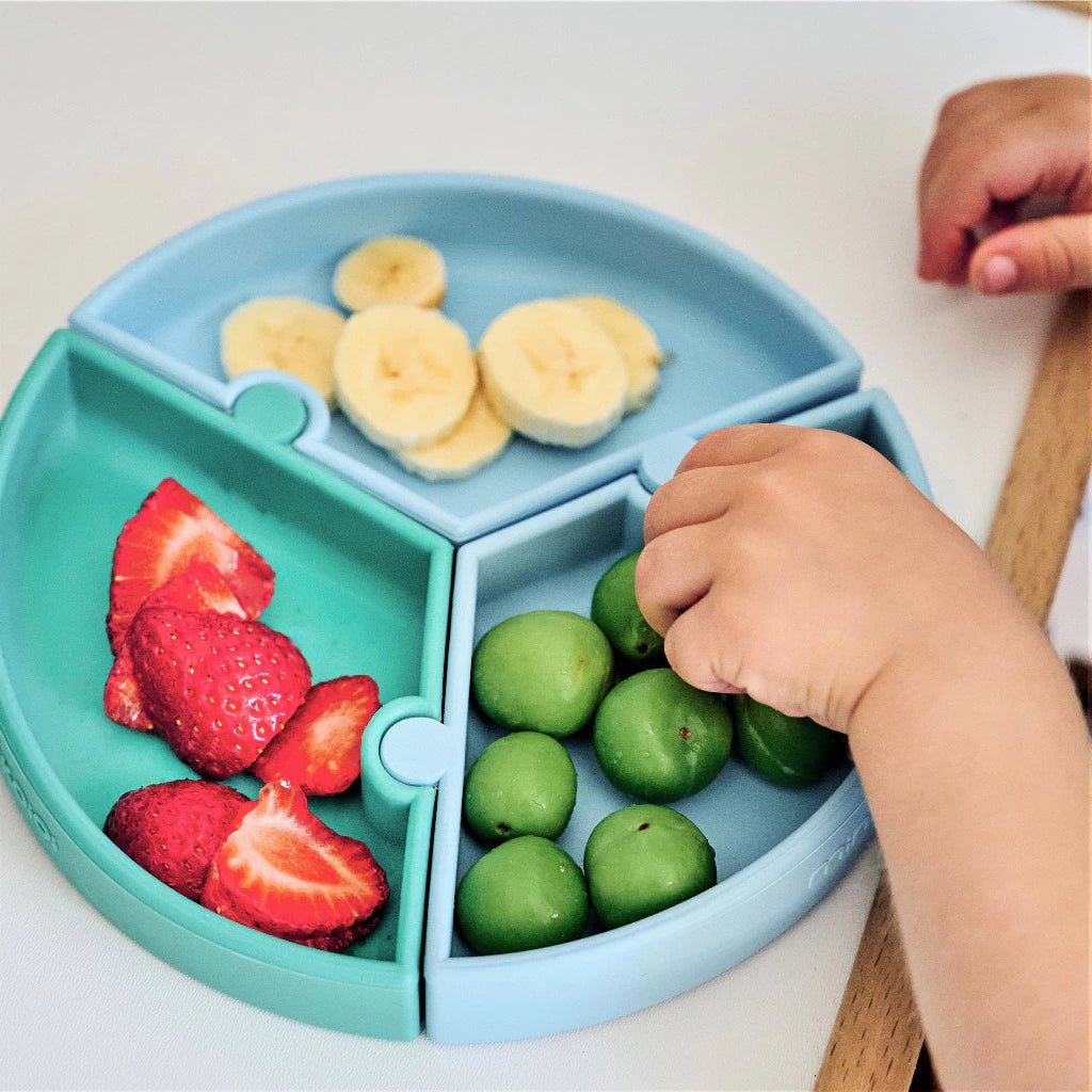Minikoioi Puzzle 3-Section Plate With Suction Base