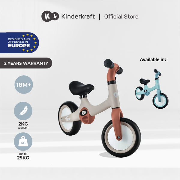 Kinderkraft Balance Bike Tove (Beige/Mint) Suitable For 2 Years Old