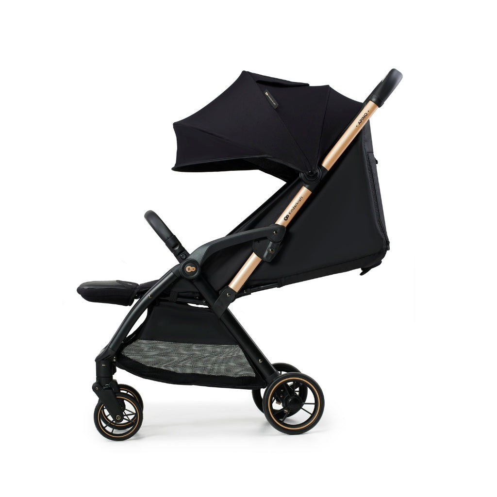 Kinderkraft Stroller Apino Lightweight Foldable For Newborn Up To 22Kg(Black/Beige/Grey)