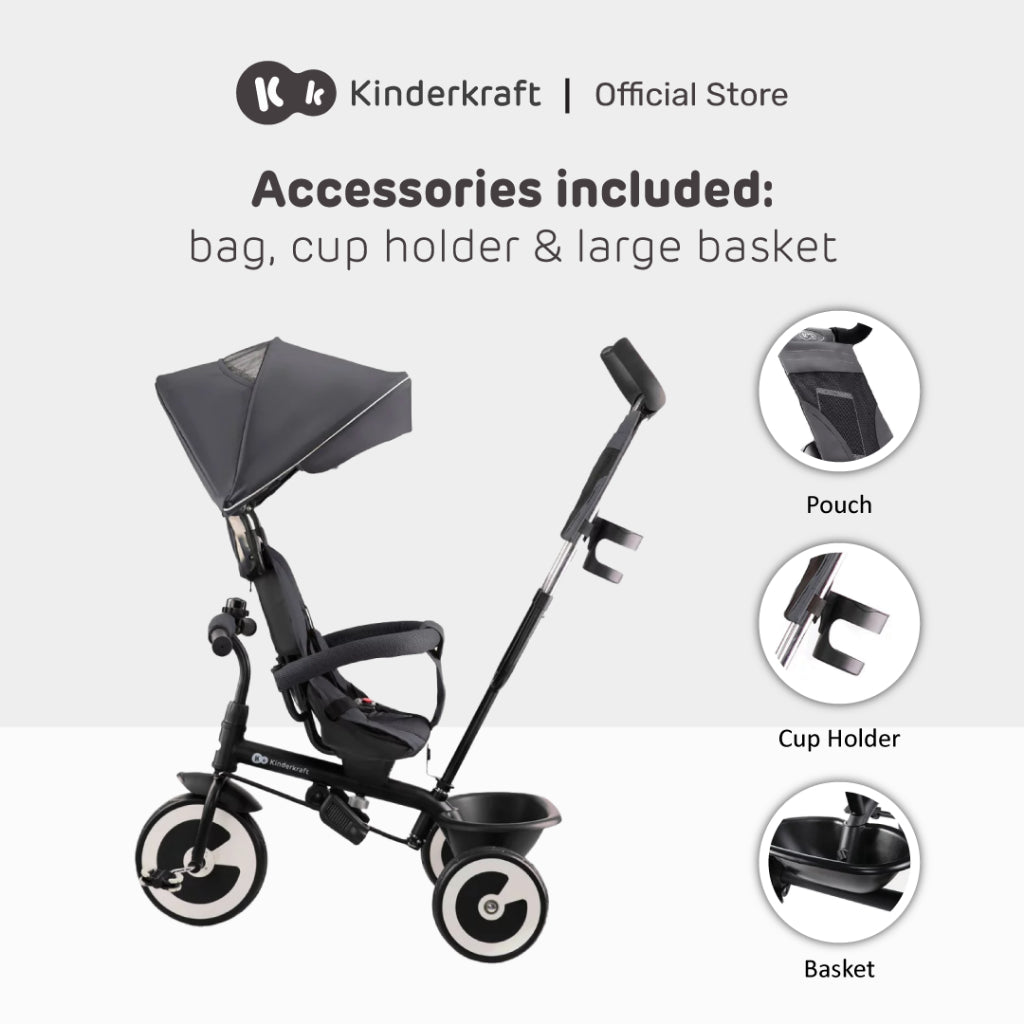 Kinderkraft Tricycle 6-In-1 Aston Suitable For 9Months Above