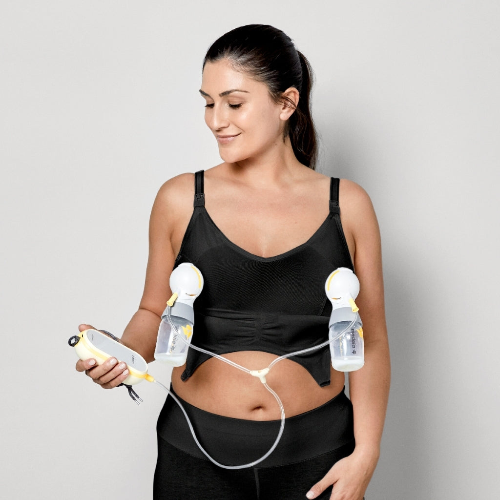 Medela 3 In 1 Nursing Pumping Bra ( M , L , Xl ) Black