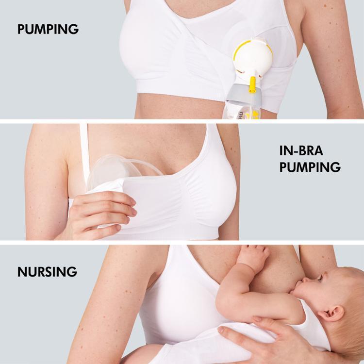 Medela 3 In 1 Nursing Pumping Bra ( M , L , Xl ) Black
