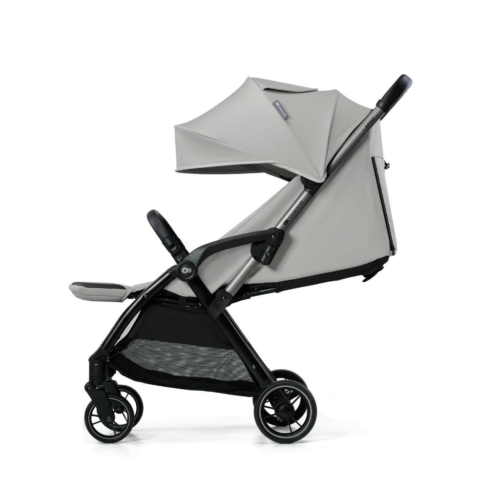 Kinderkraft Stroller Apino Lightweight Foldable For Newborn Up To 22Kg(Black/Beige/Grey)