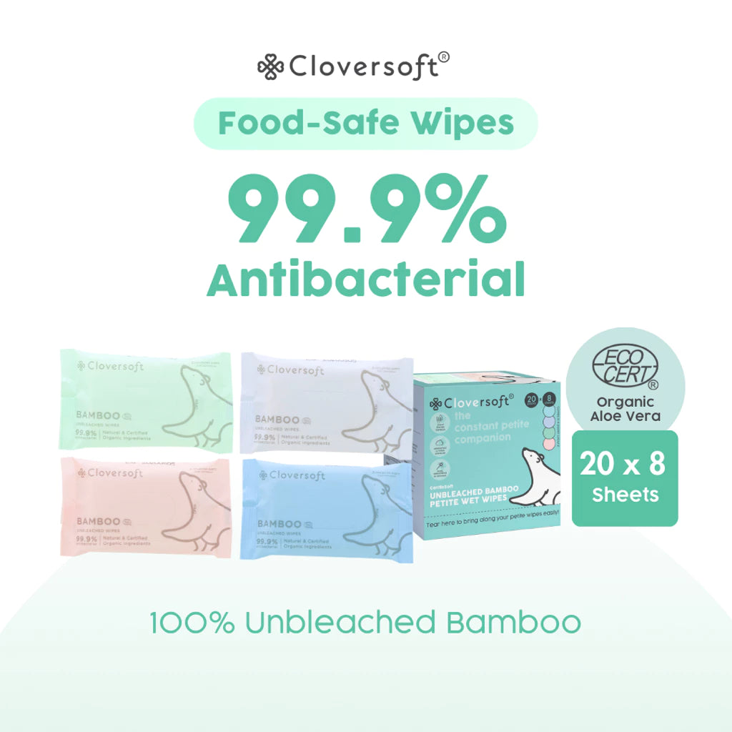 Cloversoft Plant-Based Unbleached Bamboo 99.9% Antibacterial Organic Wet Wipes