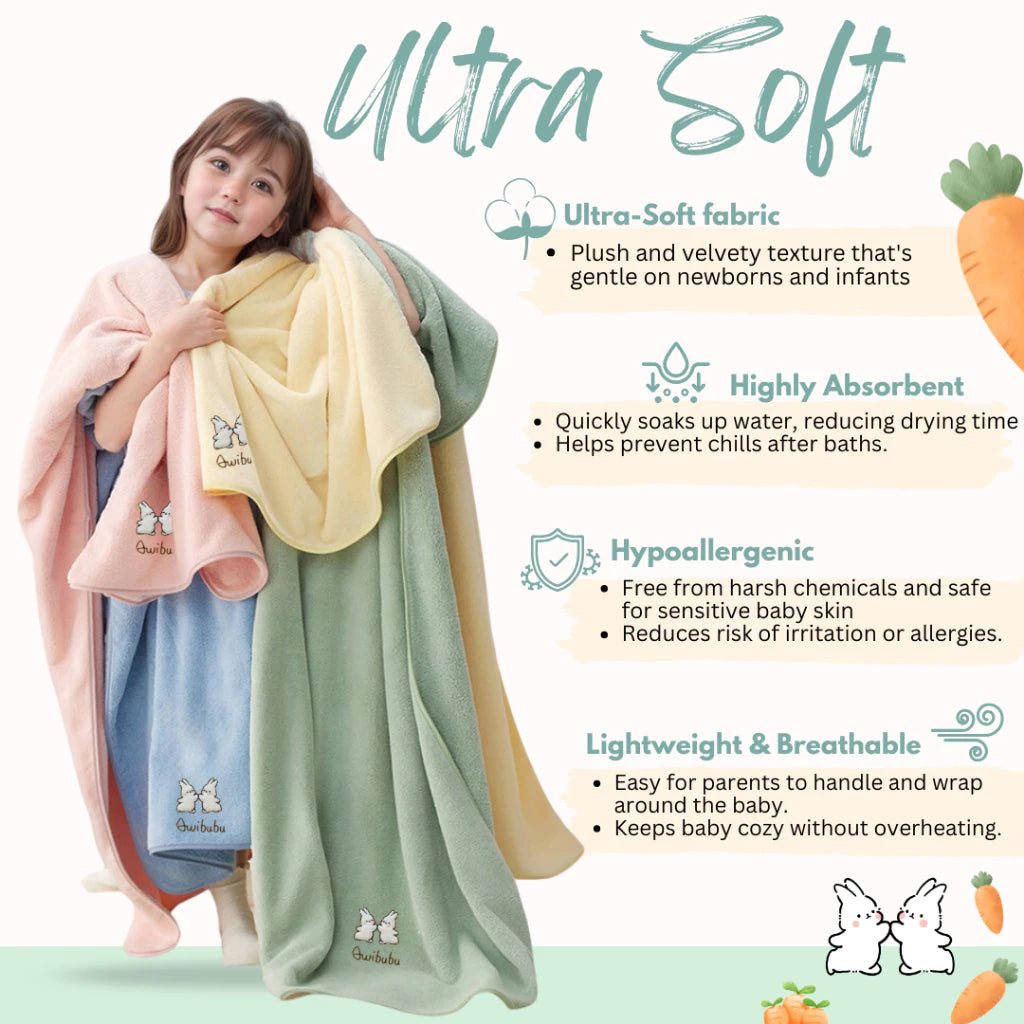 Awibubu Coral Fleece Bath Towel Adult