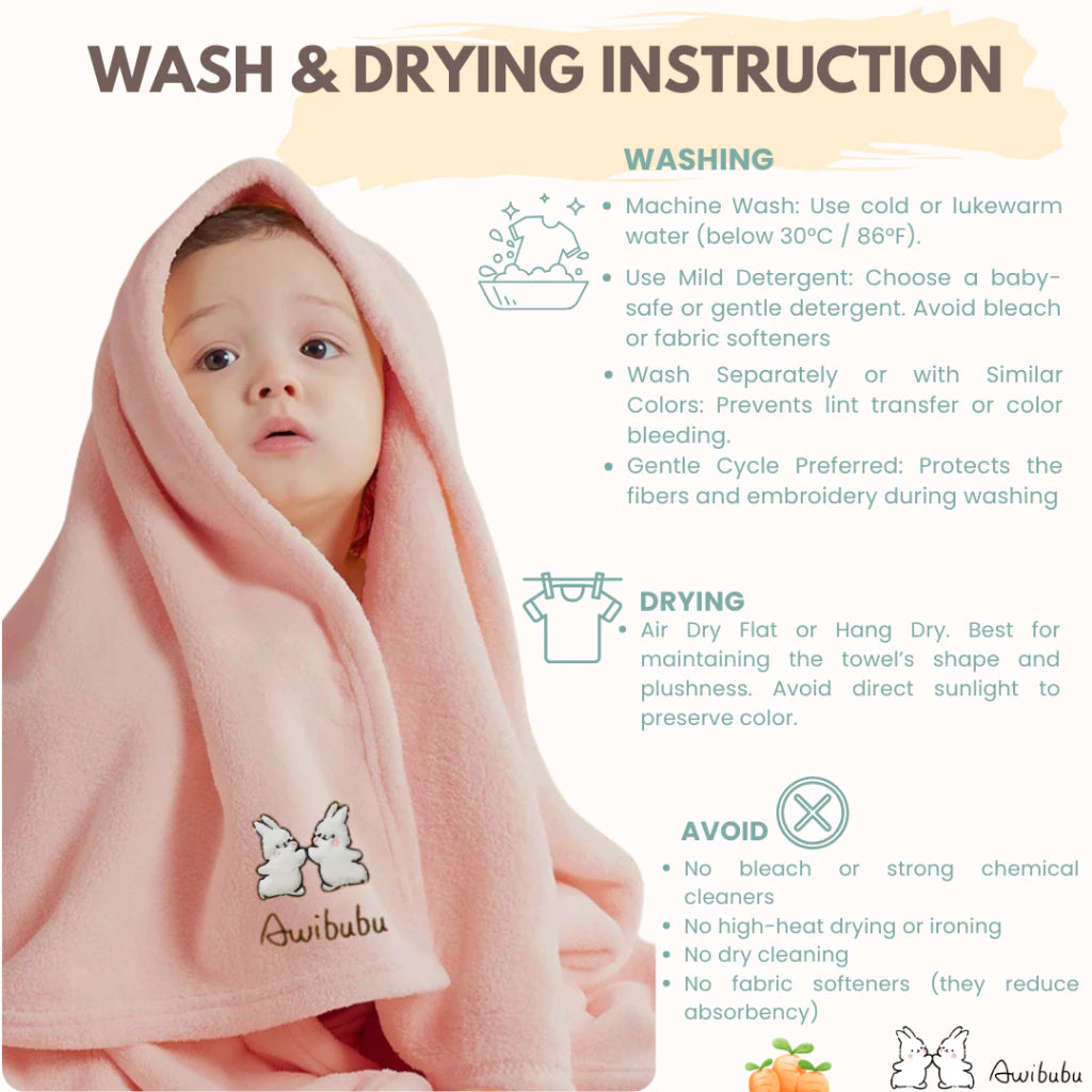 Awibubu Coral Fleece Bath Towel Adult