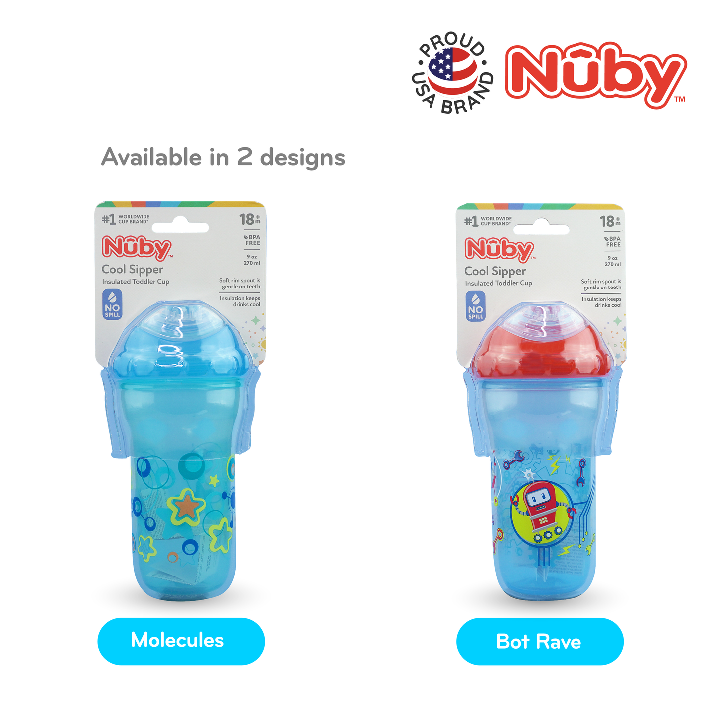 Nuby Insulated Cup Wt New Sipper Top 1Pk 9Oz/270Ml