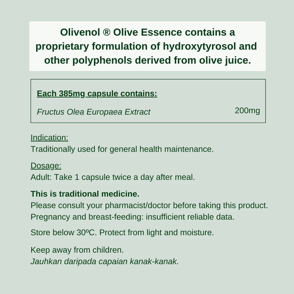 Olivenol Olive Essense (30 Caps) Daily Antioxidant Booster