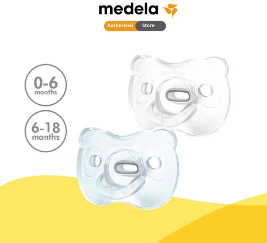 Medela Baby Soft Silicone Duo Pacifier | [ 0-6 Months, 6-18 Months ] [ 2Pcs / Pack ]