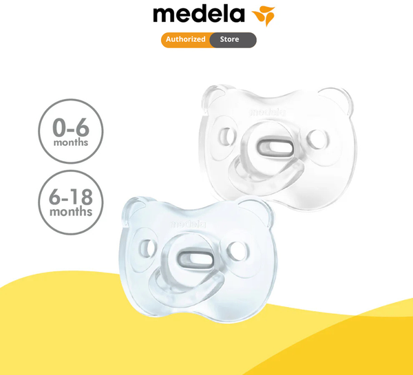 Medela Baby Soft Silicone Duo Pacifier | [ 0-6 Months, 6-18 Months ] [ 2Pcs / Pack ]