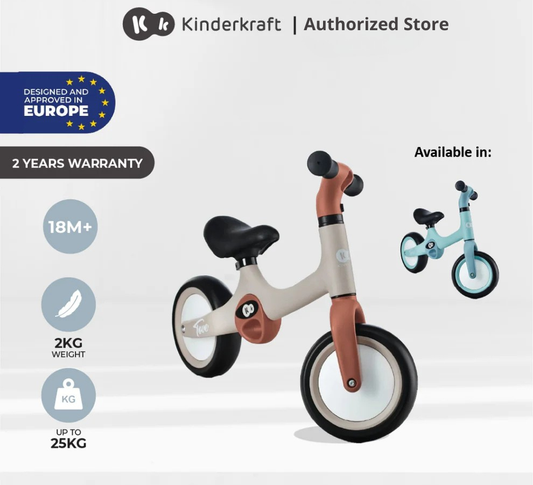 Kinderkraft Balance Bike Tove (Beige/Mint) Suitable For 2 Years Old