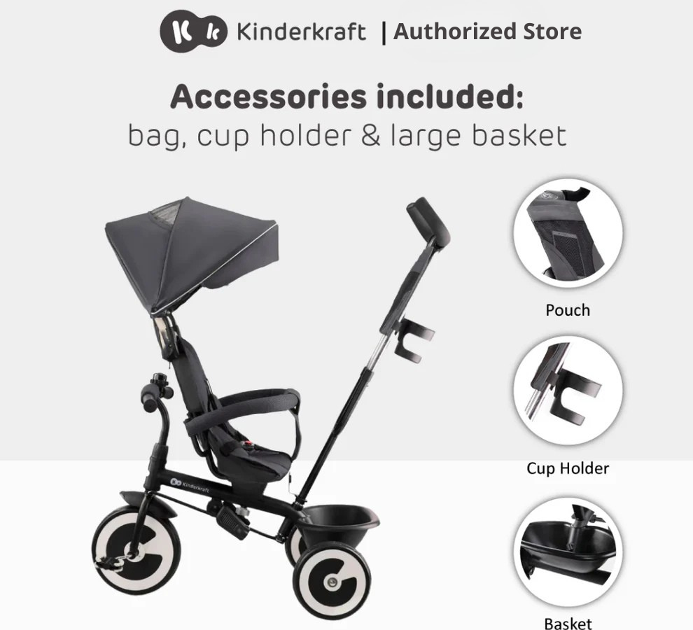 Kinderkraft Tricycle 6-In-1 Aston Suitable For 9Months Above