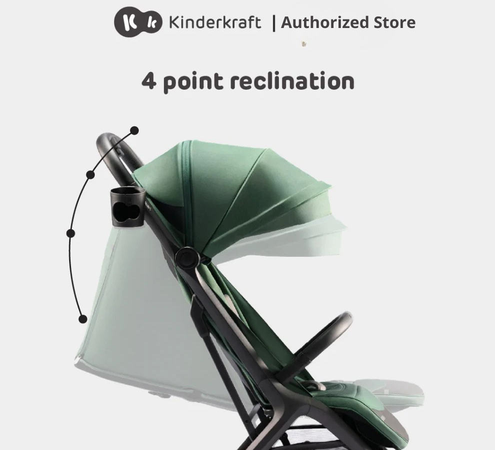 Kinderkraft Stroller Nubi2 Stylish Foldable For Newborn Up To 22Kg(Green/Pink/Grey/Beige)