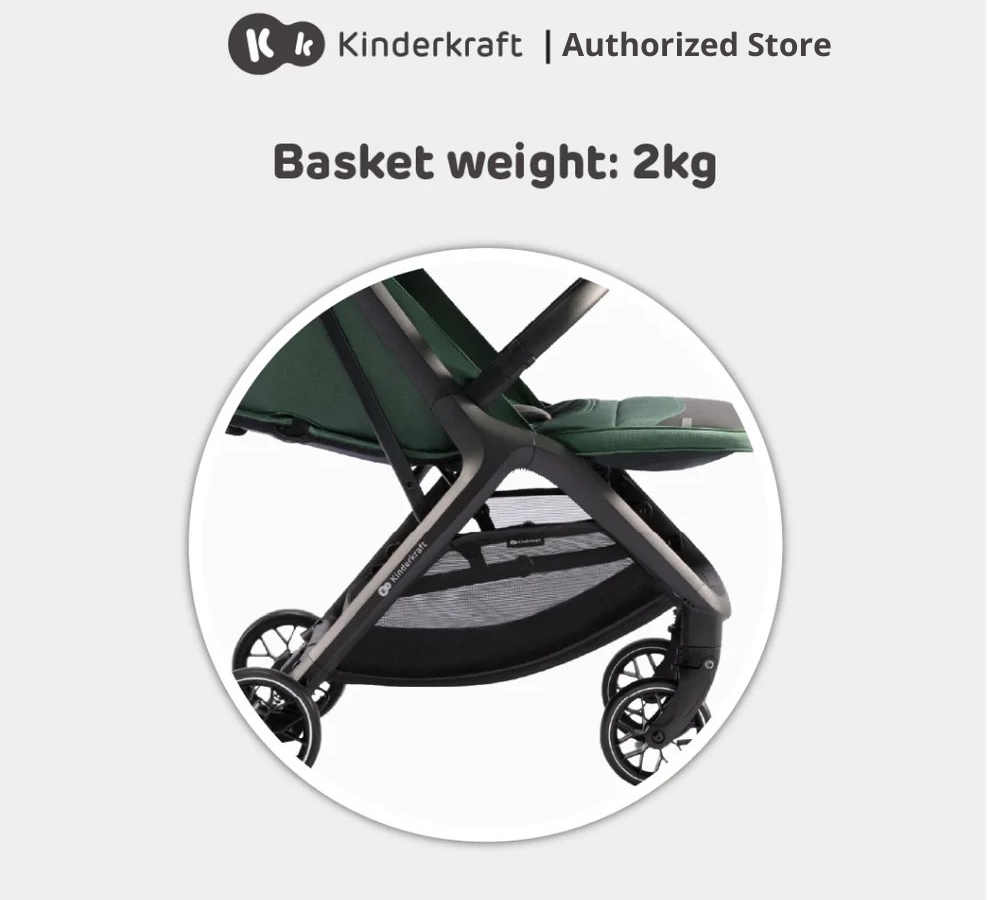 Kinderkraft Stroller Nubi2 Stylish Foldable For Newborn Up To 22Kg(Green/Pink/Grey/Beige)