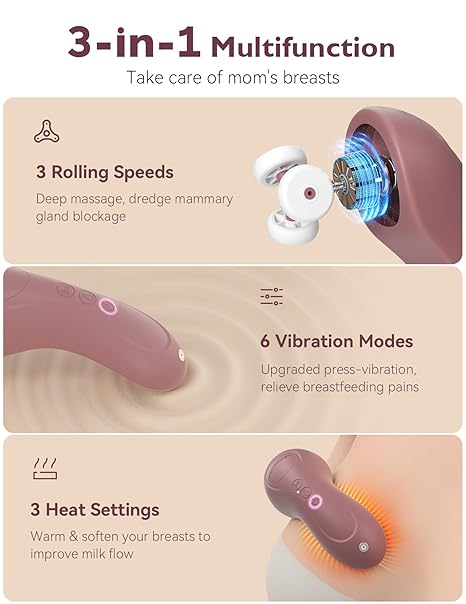 Momcozy 3-in-1 Kneading Lactation Massager with Heat