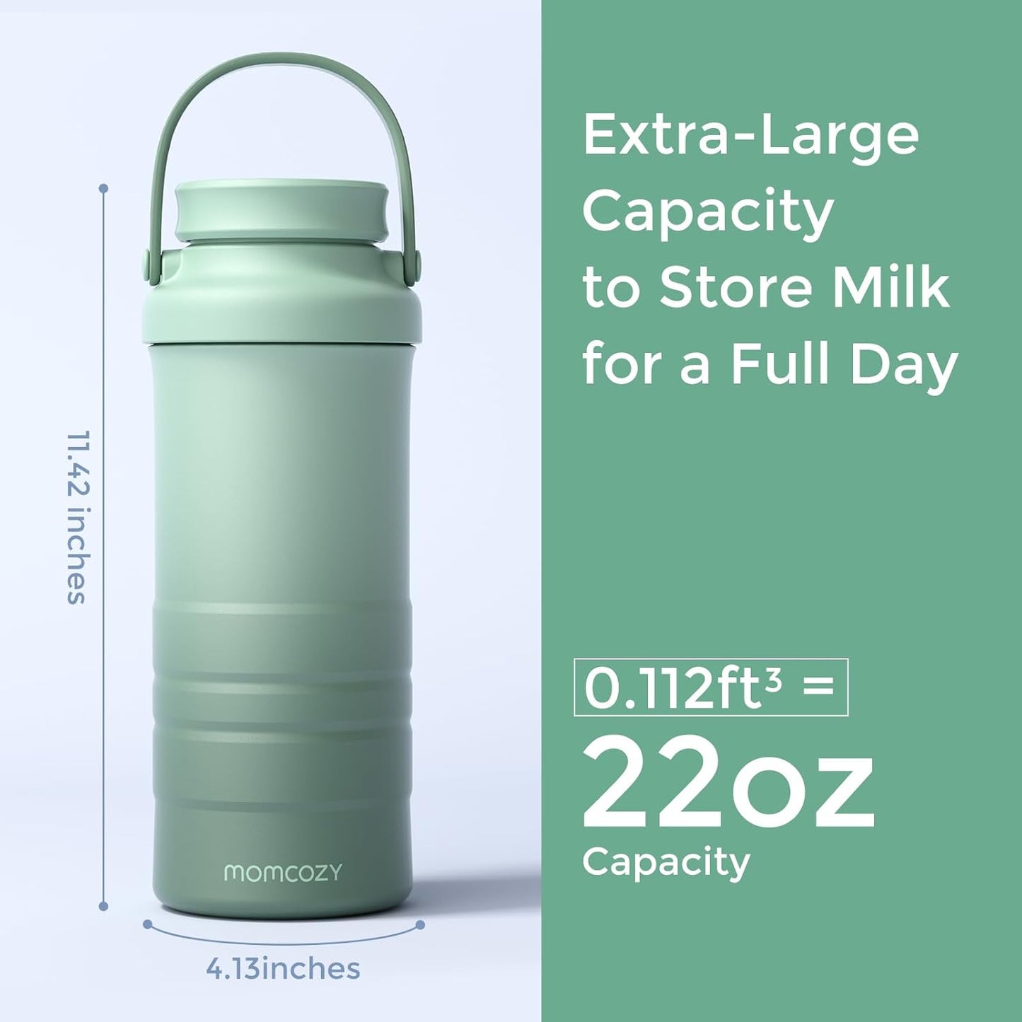 Momcozy 22oz Portable Breast Milk Cooler for Outdoor with 2pcs Baby Bottles