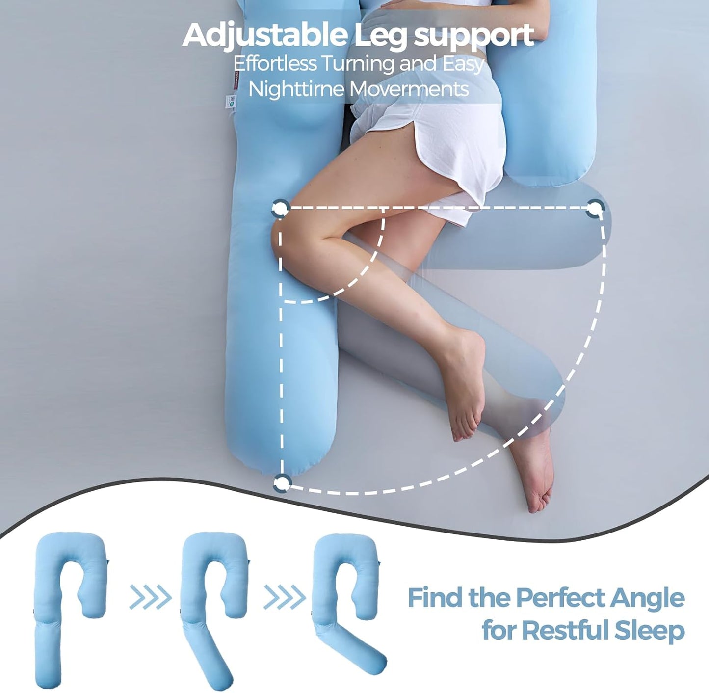 MOMCOZY U SHAPED COOLING FABRIC PREGNANCY PILLOW