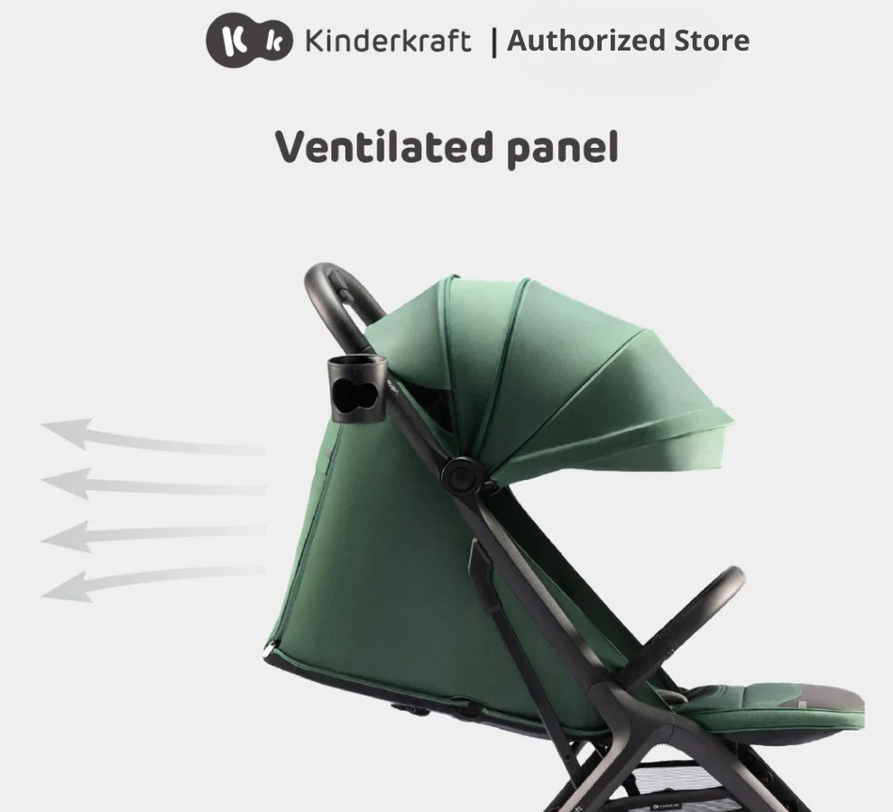 Kinderkraft Stroller Nubi2 Stylish Foldable For Newborn Up To 22Kg(Green/Pink/Grey/Beige)