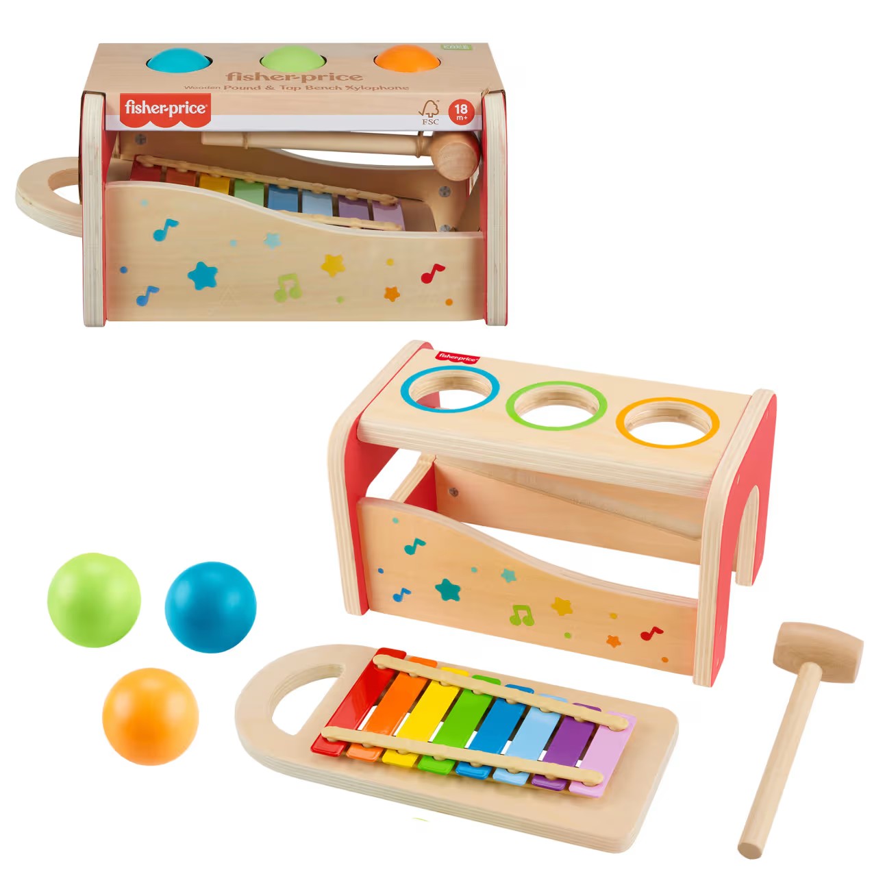 Fisher Price Wood Pound And Tap Bench