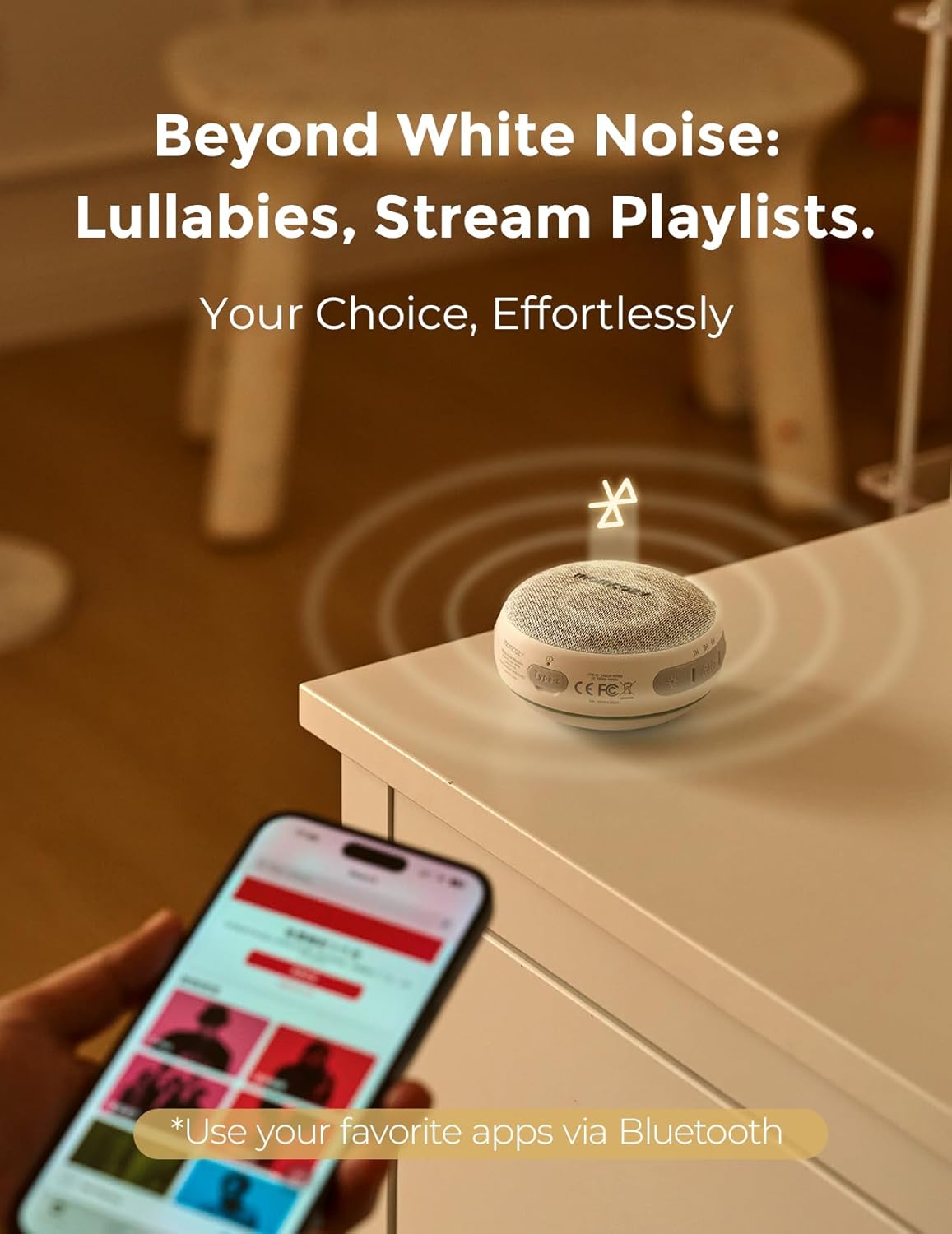 MOMCOZY PORTABLE SOUND MACHINE WITH NIGHT LIGHT
